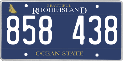 RI license plate 858438