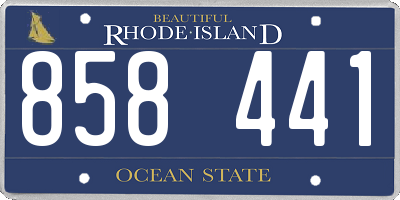RI license plate 858441