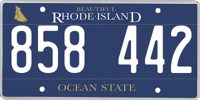 RI license plate 858442