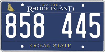 RI license plate 858445