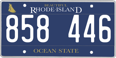 RI license plate 858446