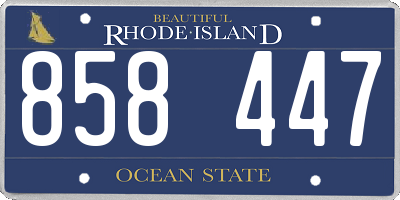 RI license plate 858447