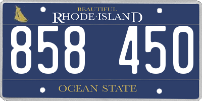 RI license plate 858450