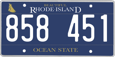 RI license plate 858451