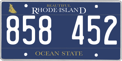 RI license plate 858452