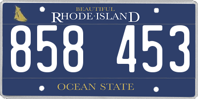 RI license plate 858453