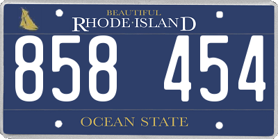 RI license plate 858454