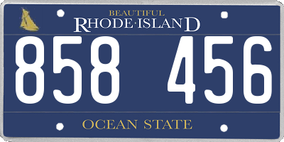 RI license plate 858456