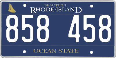 RI license plate 858458