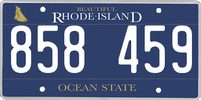 RI license plate 858459