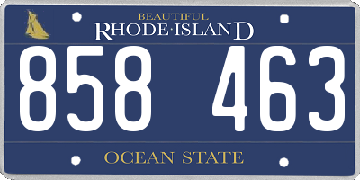 RI license plate 858463