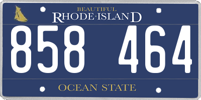 RI license plate 858464