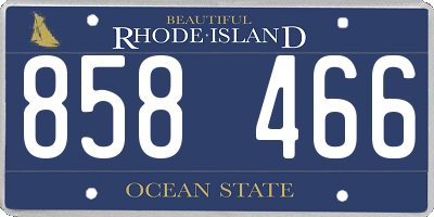 RI license plate 858466