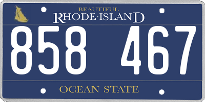 RI license plate 858467