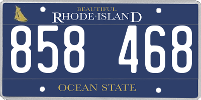 RI license plate 858468