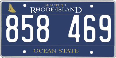 RI license plate 858469