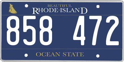 RI license plate 858472