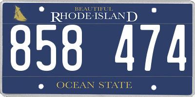 RI license plate 858474