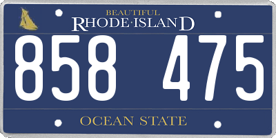 RI license plate 858475
