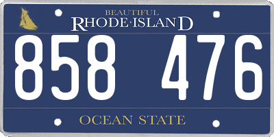RI license plate 858476