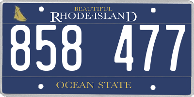 RI license plate 858477