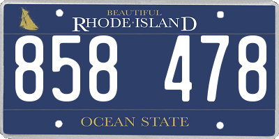 RI license plate 858478