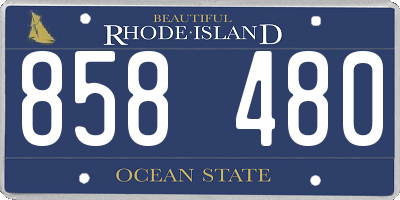 RI license plate 858480