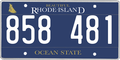 RI license plate 858481