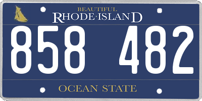RI license plate 858482