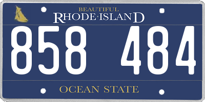 RI license plate 858484