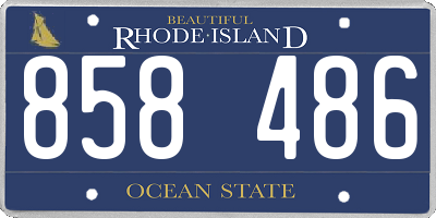 RI license plate 858486