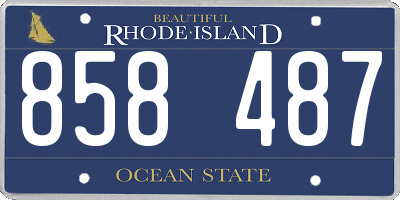 RI license plate 858487