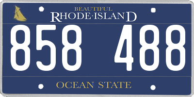 RI license plate 858488
