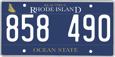 RI license plate 858490