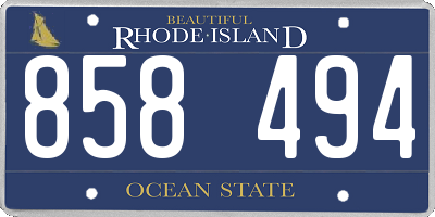 RI license plate 858494