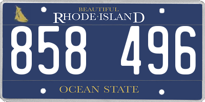 RI license plate 858496
