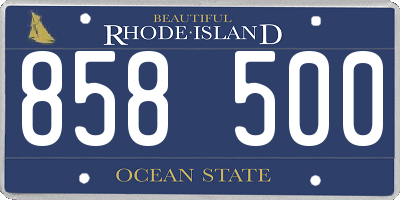 RI license plate 858500