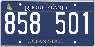 RI license plate 858501