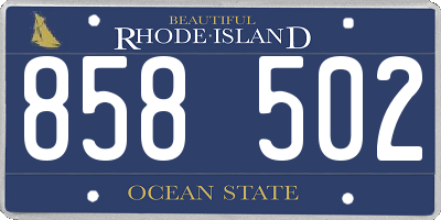 RI license plate 858502