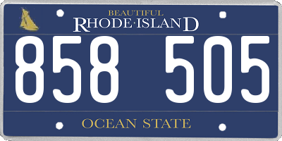 RI license plate 858505