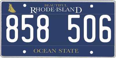 RI license plate 858506