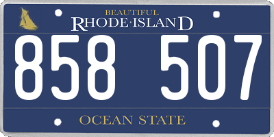 RI license plate 858507