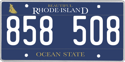 RI license plate 858508