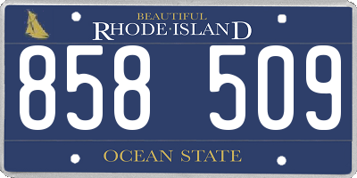 RI license plate 858509