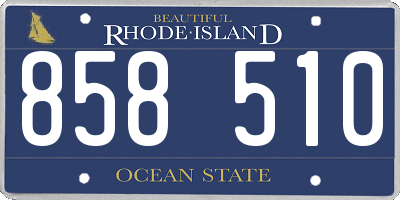 RI license plate 858510