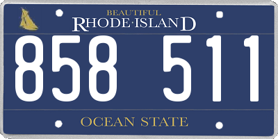 RI license plate 858511