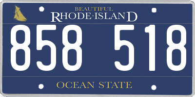 RI license plate 858518