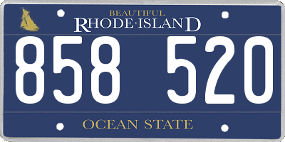 RI license plate 858520