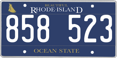 RI license plate 858523