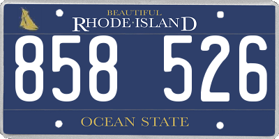 RI license plate 858526